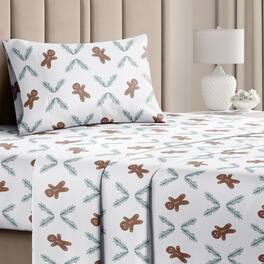CGK Linens - 4 Piece Christmas Pattern Sheet Set - Soft, Wrinkle-Resistant Holiday Bedding - Twin - Ginger