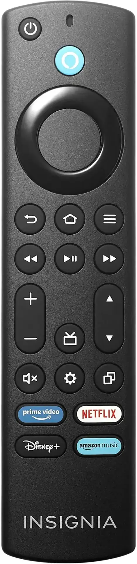 The text on the image reads: "Insignia - Netflix - Prime Video - Disney+ - Amazon Music".