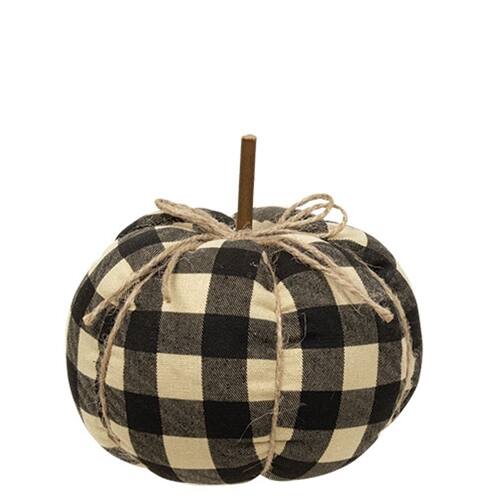 Front. BreeBe - *Small Black Buffalo Check Pumpkin - Black.