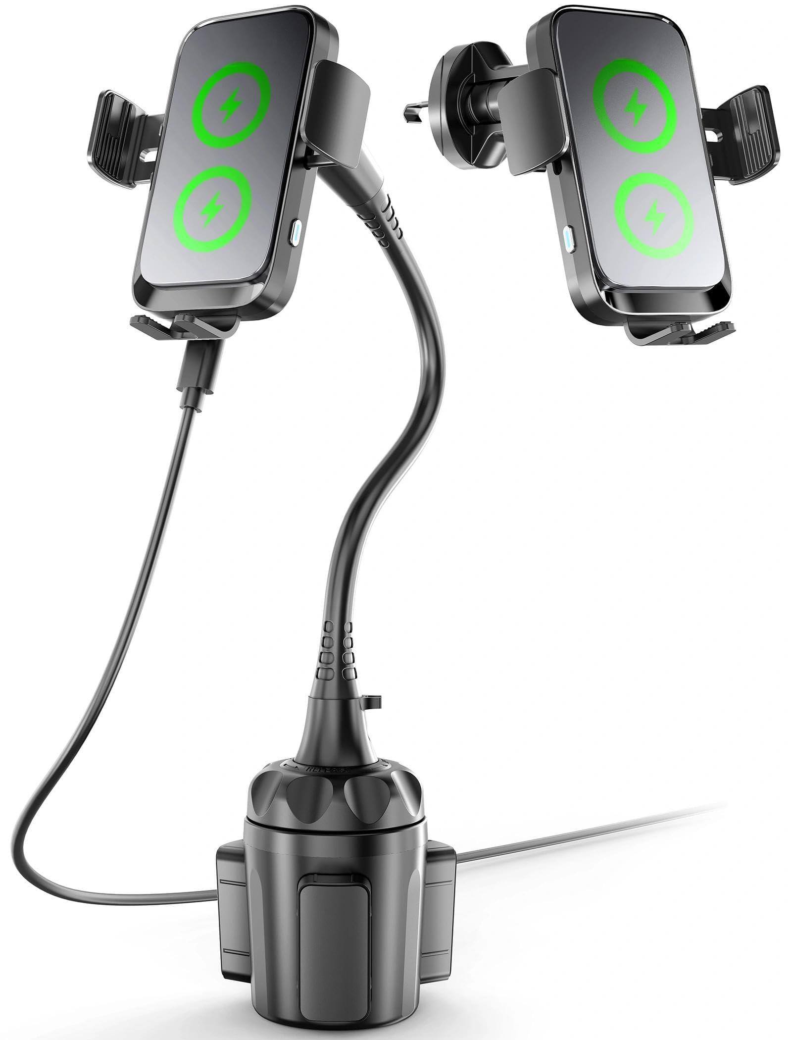 COTTAGE Dual Coil Cup Phone Mount Wireless Universal Cell Holder 15w ...
