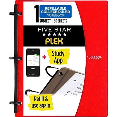 REFILLABLE COLLEGE RULED 1 SUBJECT NOTEBOOK
SUBJECT | 80 SHEETS
FIVE STAR FLEX
Study App
Refill & use again
FIVE STAR.