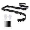 Front. VEVOR - Galvanized Steel Landscape Edging, 6-Pack 40 x 6 Inch Metal Edging for Landscaping with 6 Mounting Clips - Black.