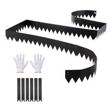 Front. VEVOR - Galvanized Steel Landscape Edging, 6-Pack 40 x 6 Inch Metal Edging for Landscaping with 6 Mounting Clips - Black.