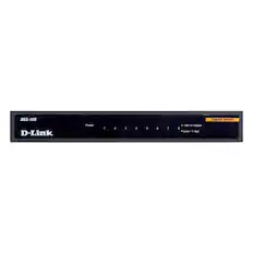 Front. D-Link - DGS 8-Port 10/100/1000 Gigabit Switch - Black.