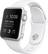 Front. Apple - Apple - Apple Watch Sport (first-generation) 38mm Silver Aluminum Case - White Sports Band - White Sports Band.