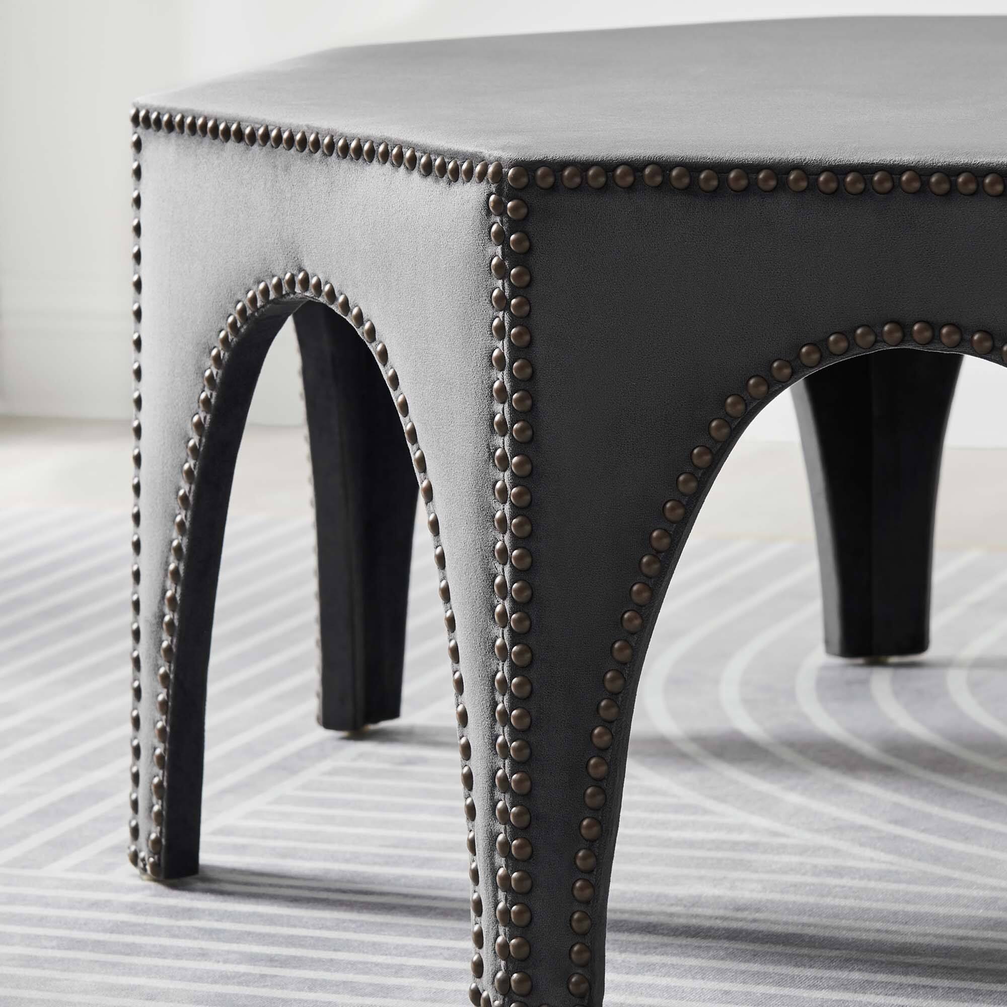 Back. Modway - Victory Performance Velvet Ottoman by Modway - EEI-5035-GRY.