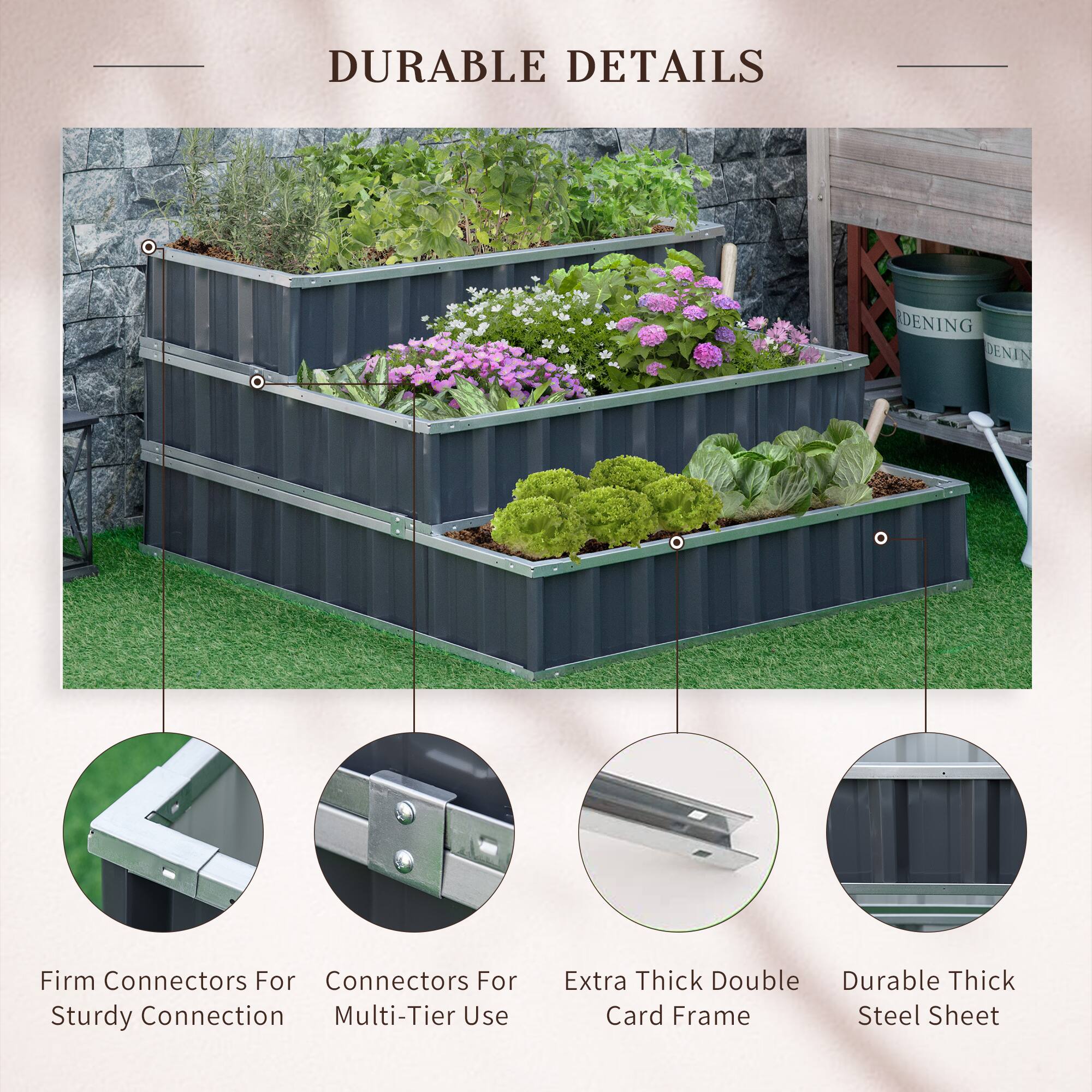 DURABLE DETAILS

- Firm Connectors For Sturdy Connection
- Connectors For Multi-Tier Use
- Extra Thick Double Card Frame
- Durable Thick Steel Sheet