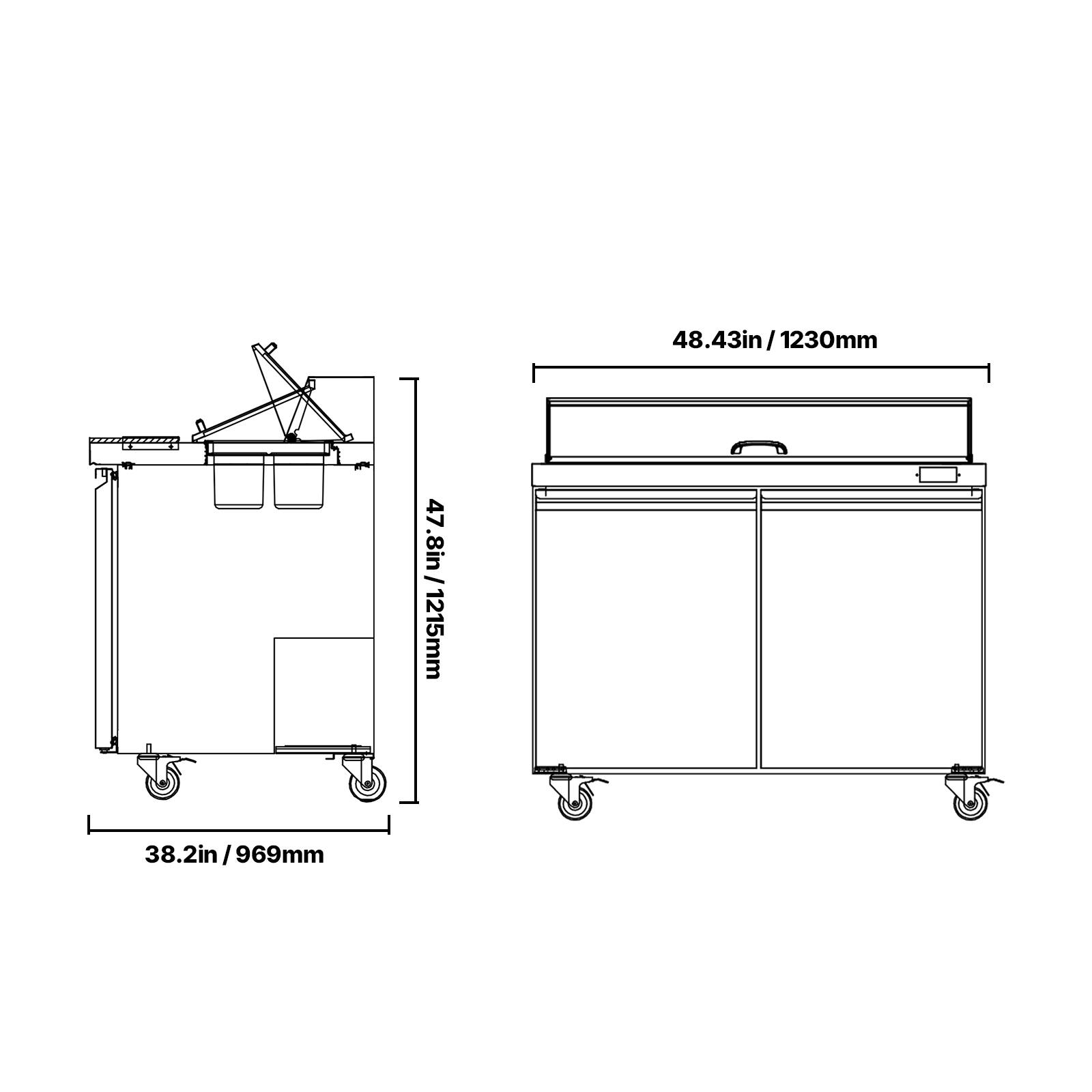48.43in / 1230mm  
47.8in / 1215mm  
38.2in / 969mm