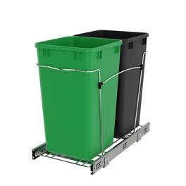Rev-A-Shelf - Double Pullout Trash Can 27 qt. for Kitchen, Green, RV-15KD-1918C-S - Green/Black