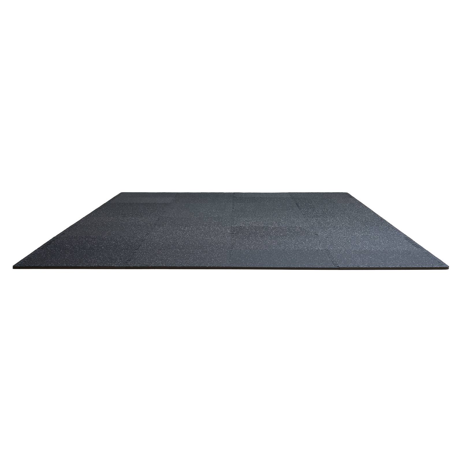 Alt View 5. VEVOR - 0.56 Inch Thick Gym Floor Mats, 12 Tiles Rubber Top with EVA Foam, 25" x 25" Gym Flooring Workout Mats - White.