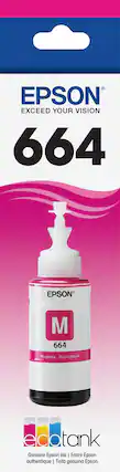 Front. Epson - 664 Ink Bottle - Magenta.