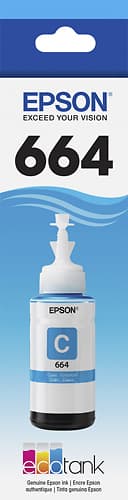 Epson - 664 Ink Bottle - Cyan - Larger Front