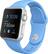 Front. Apple - Apple Watch Sport 38mm Silver Aluminum Case - Blue Sports Band.