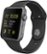 Angle Zoom. Apple Watch™ Sport 42mm Space Gray Aluminum Case - Space Gray Sports Band.
