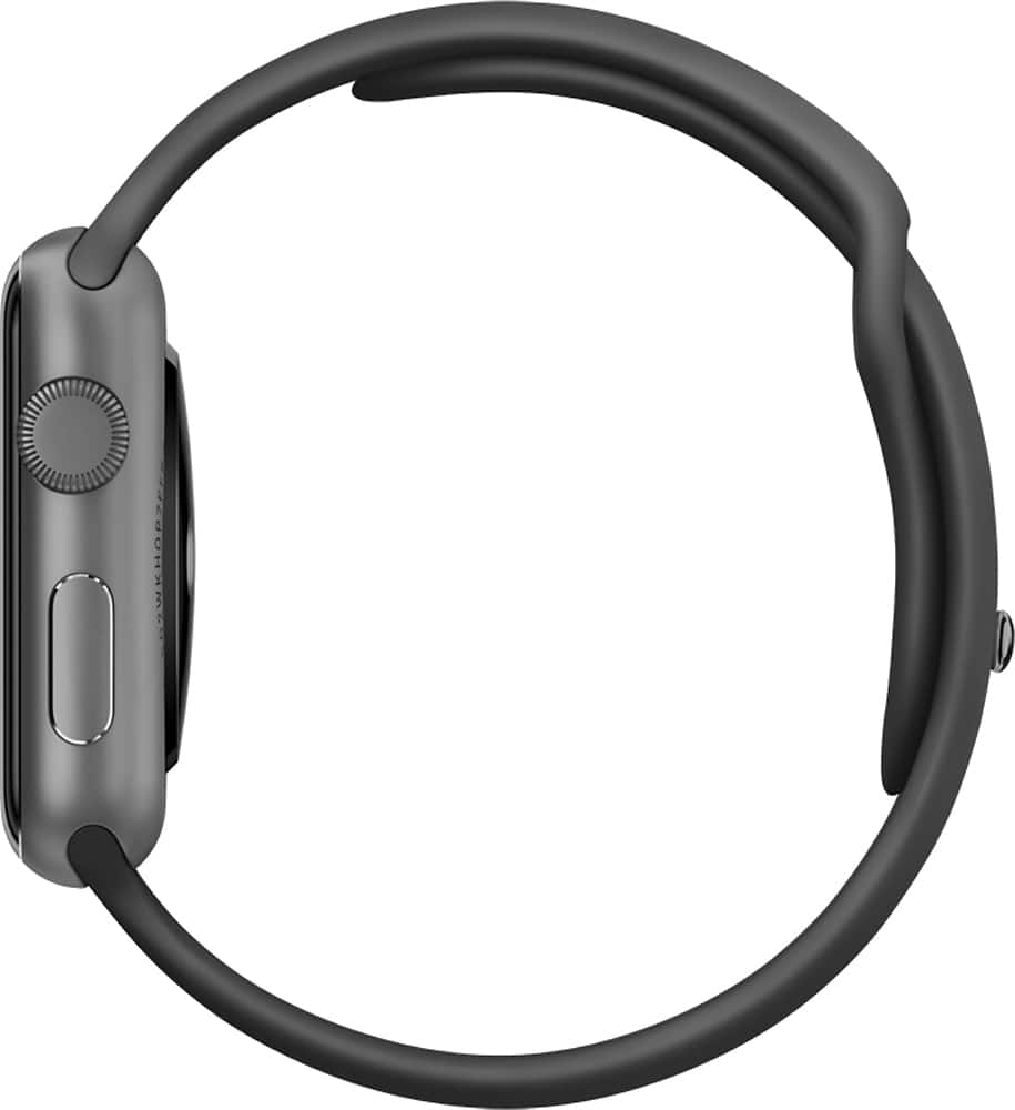 Alt View 1. Apple - Apple Watch™ Sport 42mm Space Gray Aluminum Case - Space Gray Sports Band.