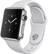 Angle. Apple - Apple Watch 38mm Stainless Steel Case - White Sports Band.