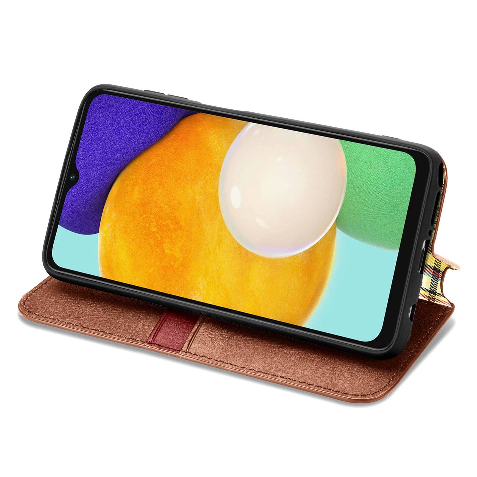 Left. Dteck - Magnetic Wallet Case For Samsung Galaxy S26 Ultra, Shockproof PU Leather Flip Folio RFID Blocking Card Cover - Brown.