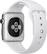Back. Apple - Apple Watch 42mm Stainless Steel Case - White Sports Band.