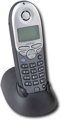Angle Standard. Siemens - 2.4GHz Expandable Handset with Caller ID - Black and silver.