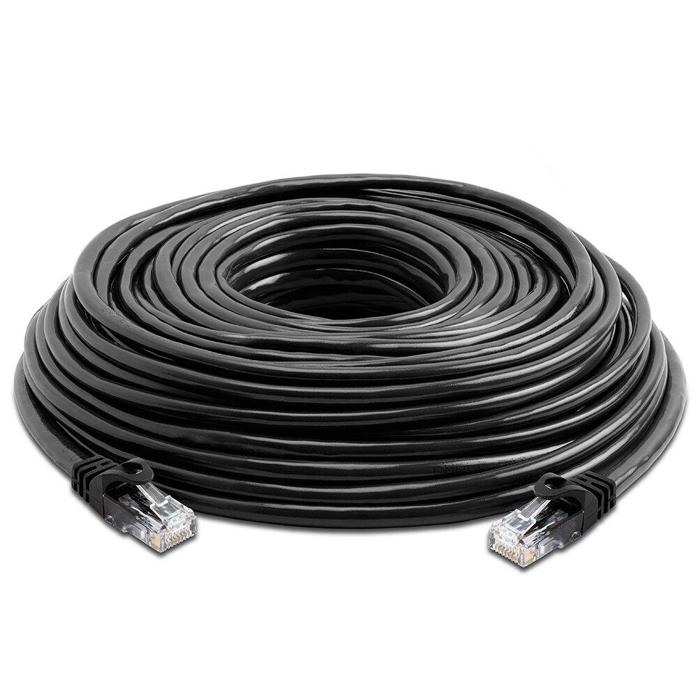 Angle. Cmple.com - Cmple - Cat 6 Ethernet Cable 100 ft, Cat6 Patch Cables 10Gbps Network Lan Cord, 550MHz, RJ45 Connectors - Black - Black.