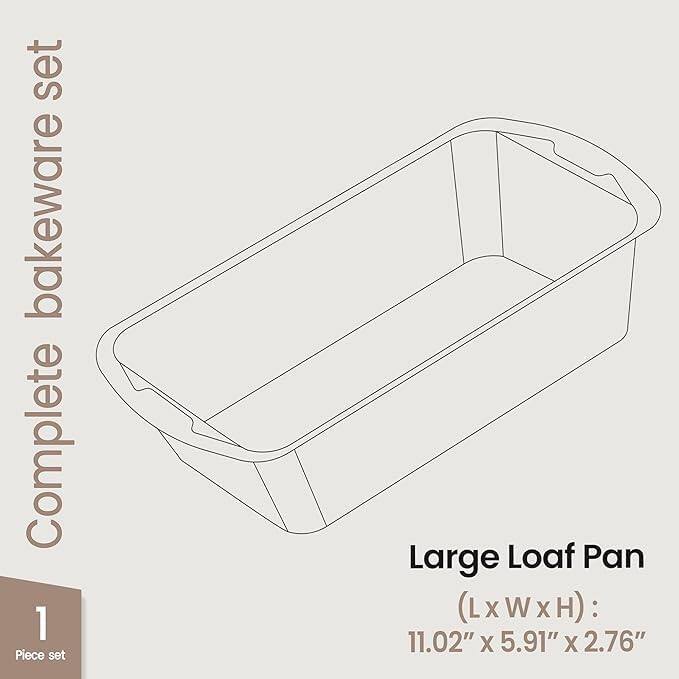 Complete bakeware set, 1 Piece set, Large Loaf Pan, (LxWxH) : 11.02" x 5.91" x 2.76"