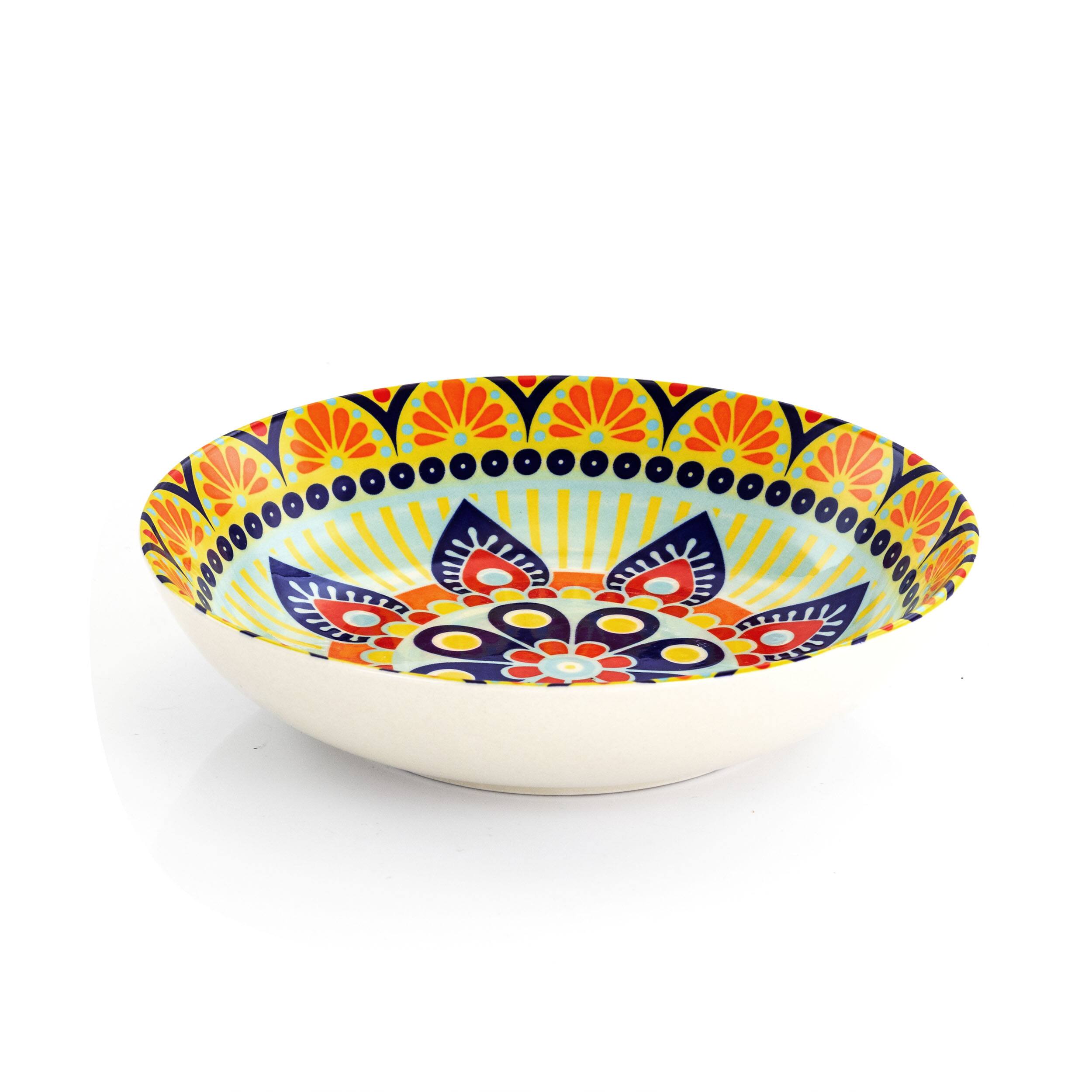 Alt View 5. Elama - Elama Zen Blue Mozaik 16 Piece Luxurious Stoneware Dinnerware with Complete Setting for 4, 16pc - Blue.