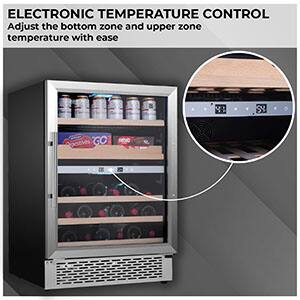 ELECTRONIC TEMPERATURE CONTROL  
Adjust the bottom zone and upper zone temperature with ease