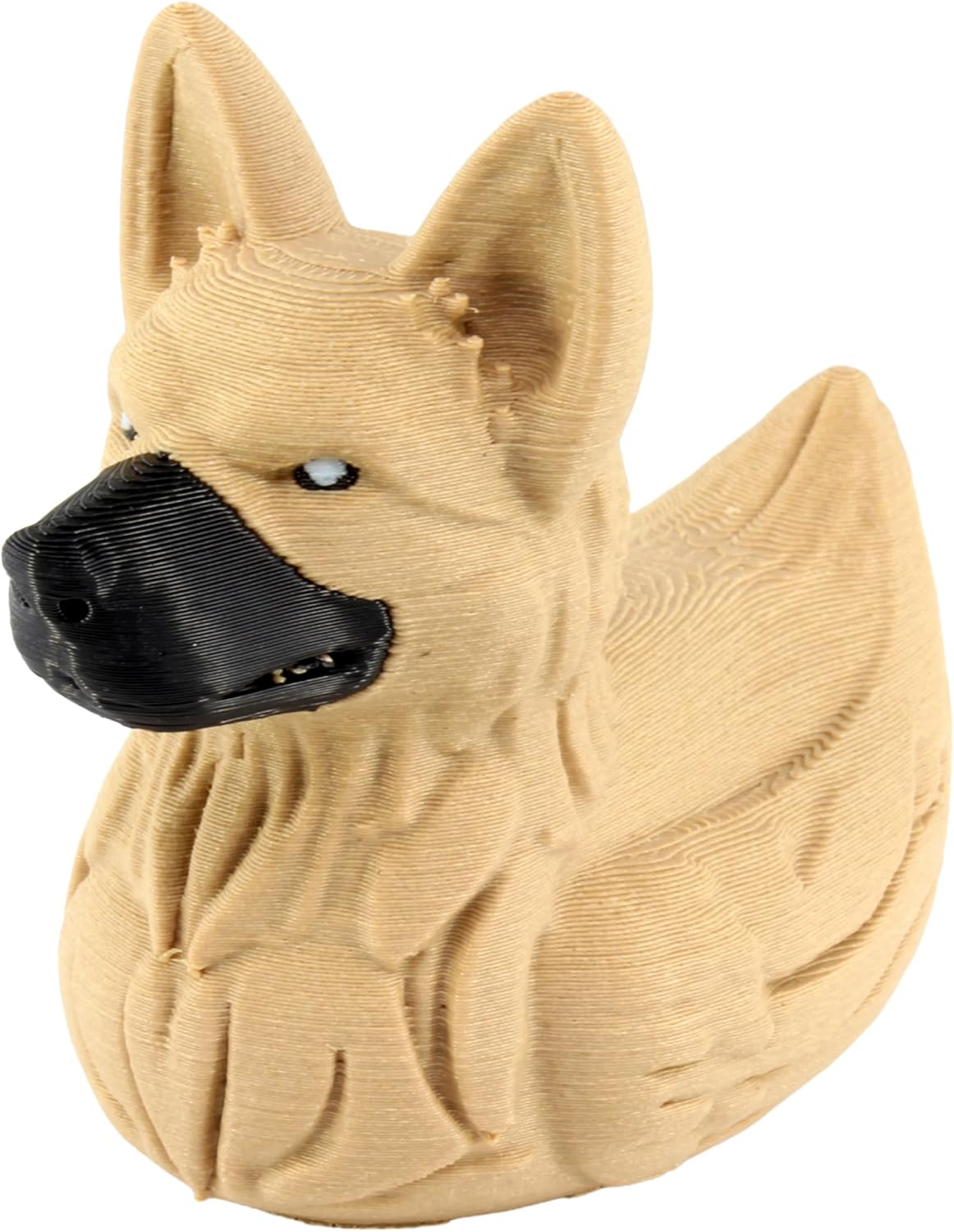 Front. JuzToys - German Shepherd Duck Figurine, 4x4 Ducking, Fun Car Dashboard Accessory, Unique Dog Figure Ducks for Cars by PowerTRC - Brown.