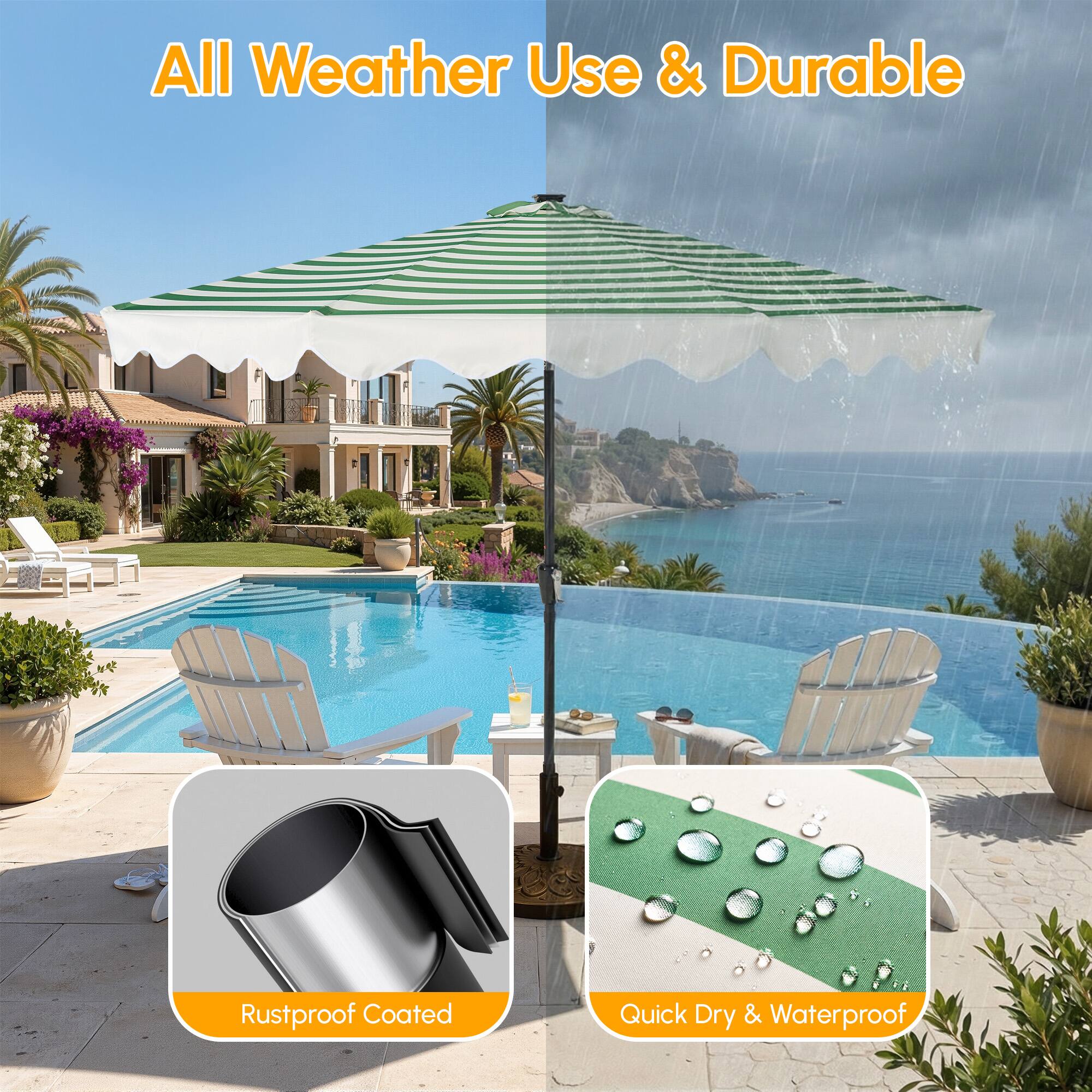 All Weather Use & Durable

Rustproof Coated

Quick Dry & Waterproof