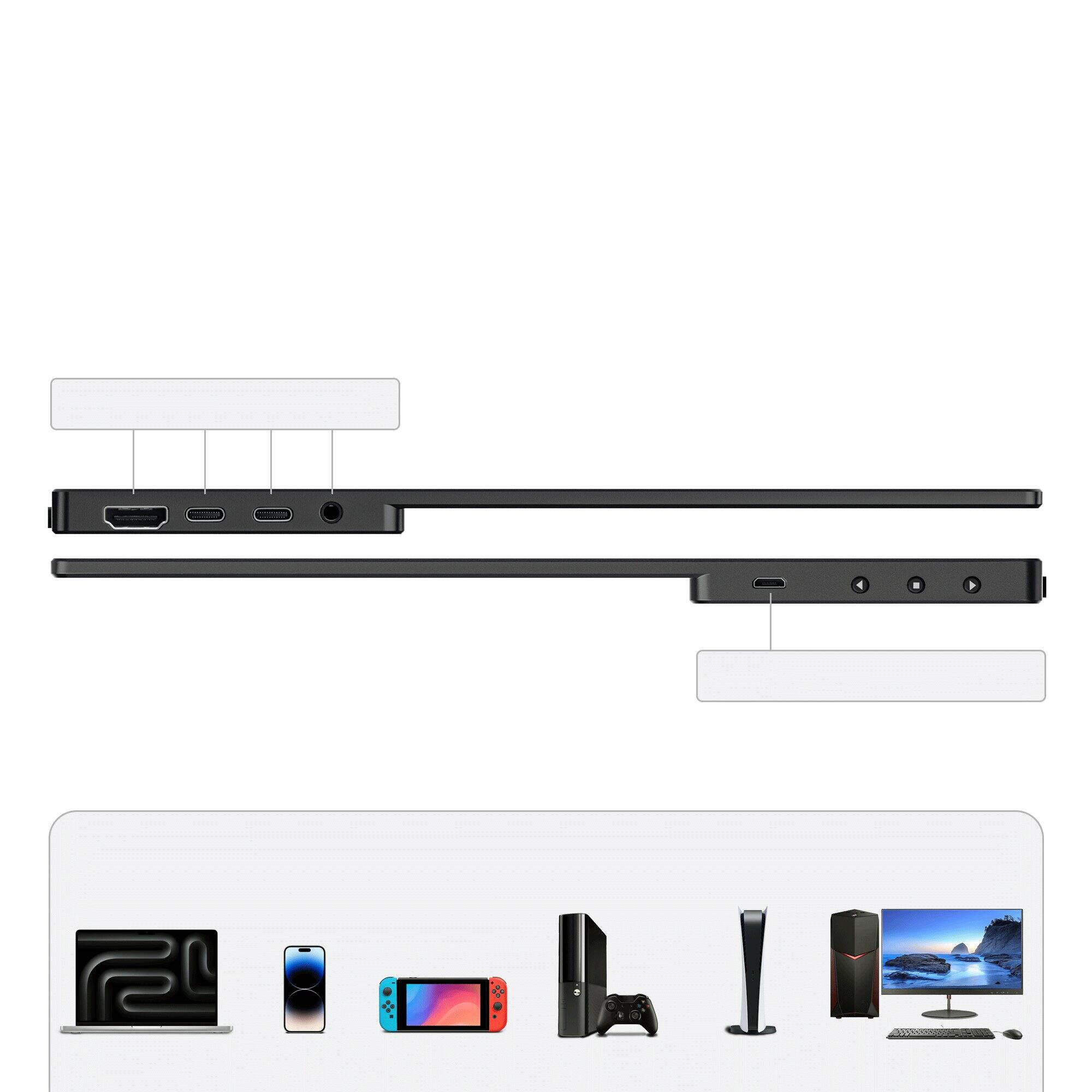 Alt View 5. Mobile Pixels - Mobile Pixels Fold 2.5K 16" LCD Portable Monitor (HDMI, USB) - Black.
