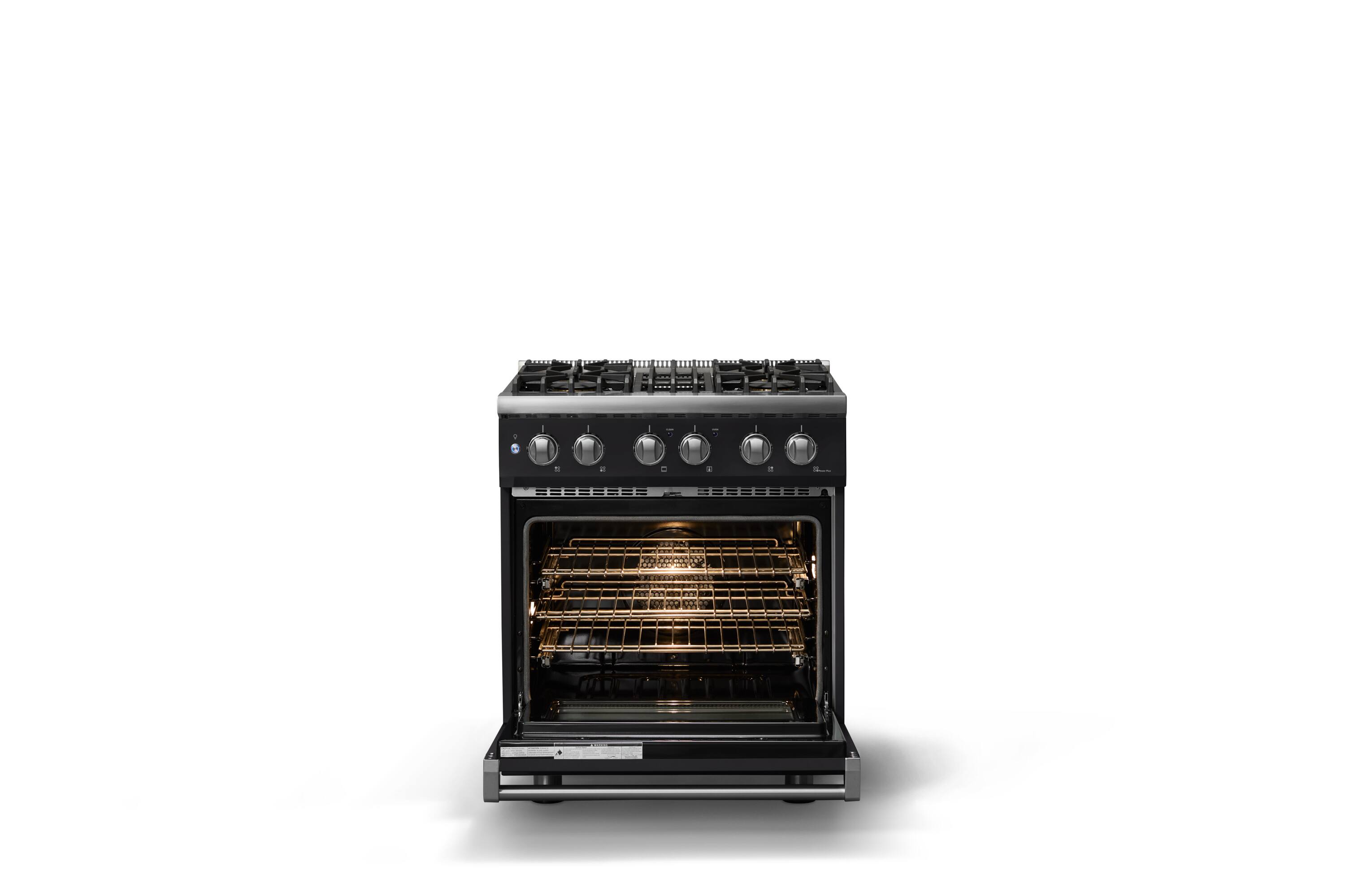 Alt View 2. Viking - 30 in. Wide 4 Burner Pro 5 Series 4.7 Cu. Ft. Freestanding Sealed Dual Fuel Convection Range - Onyx - Onyx.