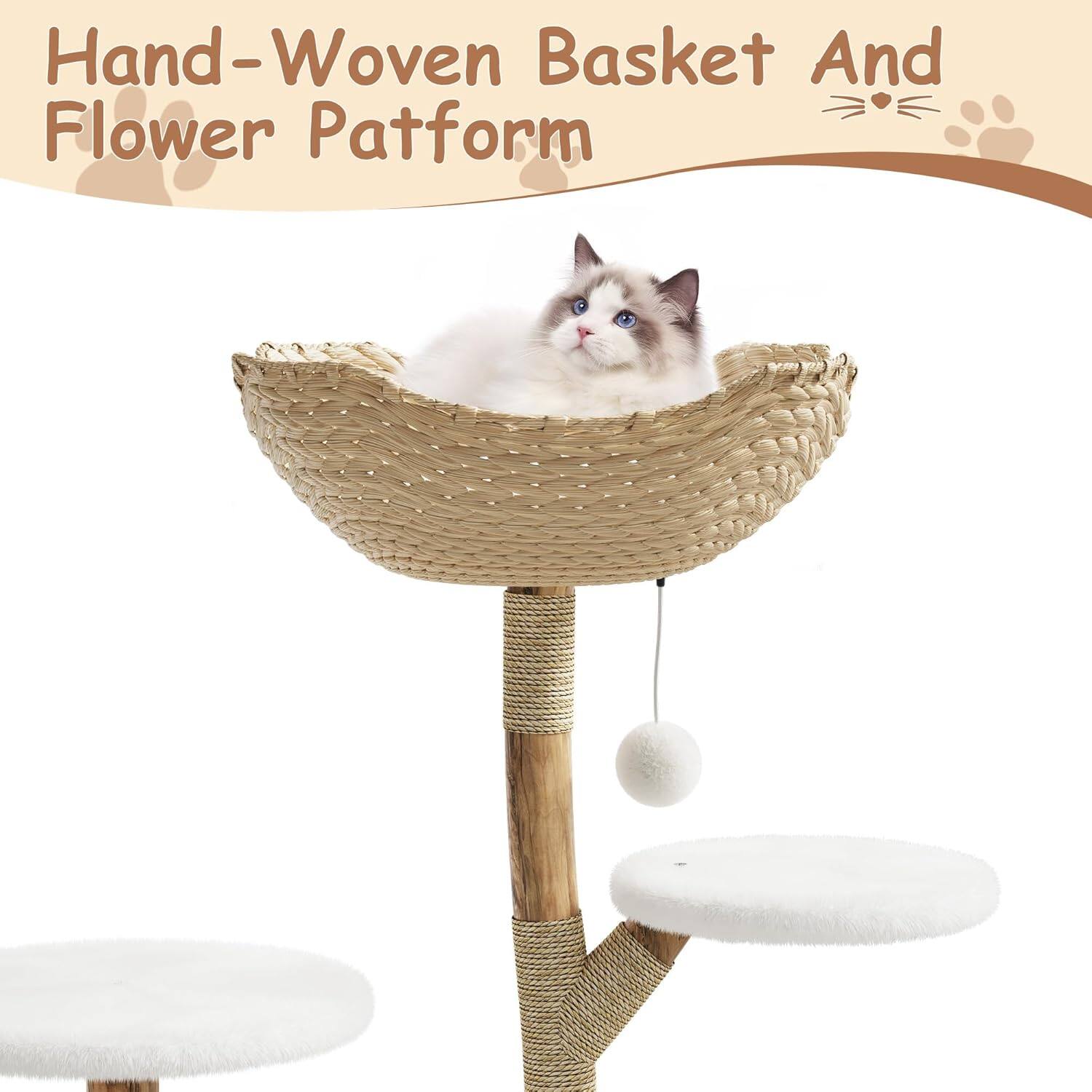 Hand-Woven Basket And Flower Platform