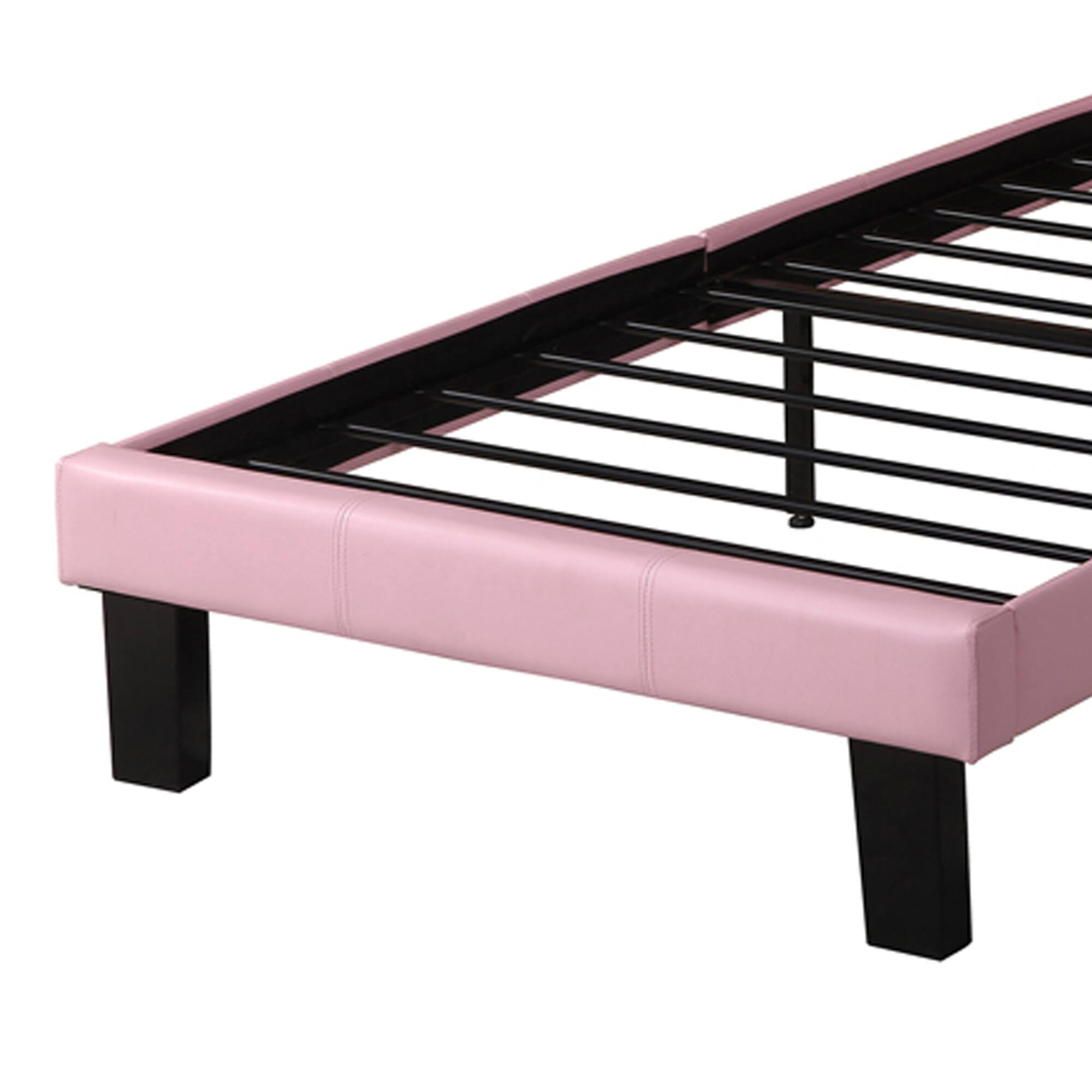Alt View 3. Manhattan Lane - Polyurethane Twin Size Bed In High Headboard - Pink.
