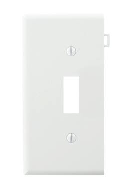 Leviton - 1 gang Thermoplastic Nylon Toggle Sectional End Wall Plate 1 pk - White