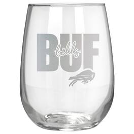 Great American Products - Buffalo Bills Etched 17oz. City Stemless Wine Glass - Multicolor
