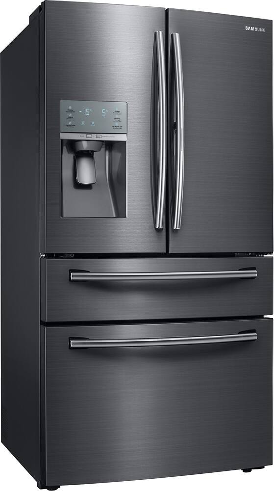 Angle. Samsung - 27.8 Cu. Ft. 4-Door French Door Fingerprint Resistant Refrigerator with Food ShowCase and Thru-the-Door Ice and Water.
