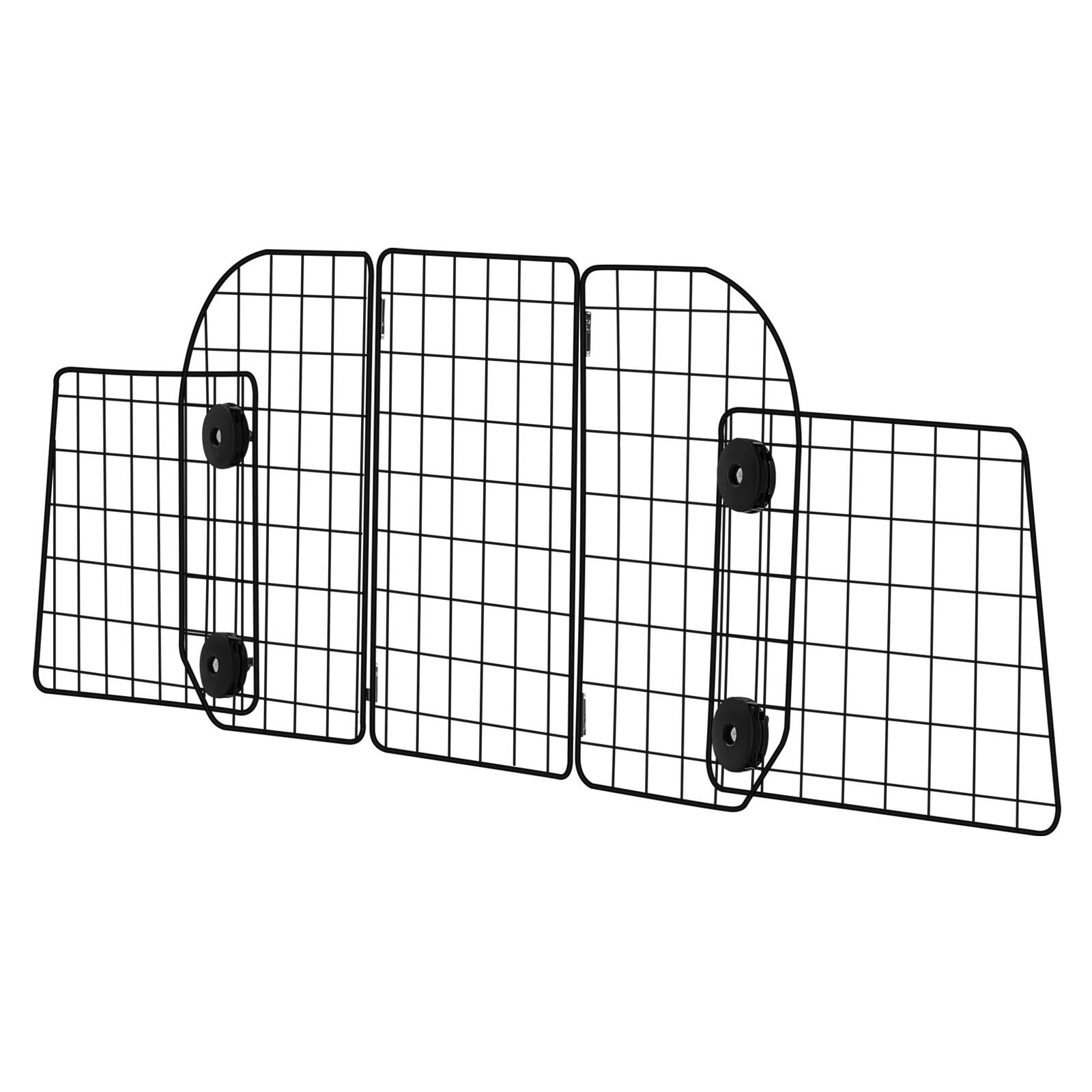 Alt View 5. VEVOR - Dog Car Barrier, 36.6"-60" Adjustable Car Divider for Trunk Cargo Area, Universal-Fit Back Seat Heavy-Duty Wire Mesh.