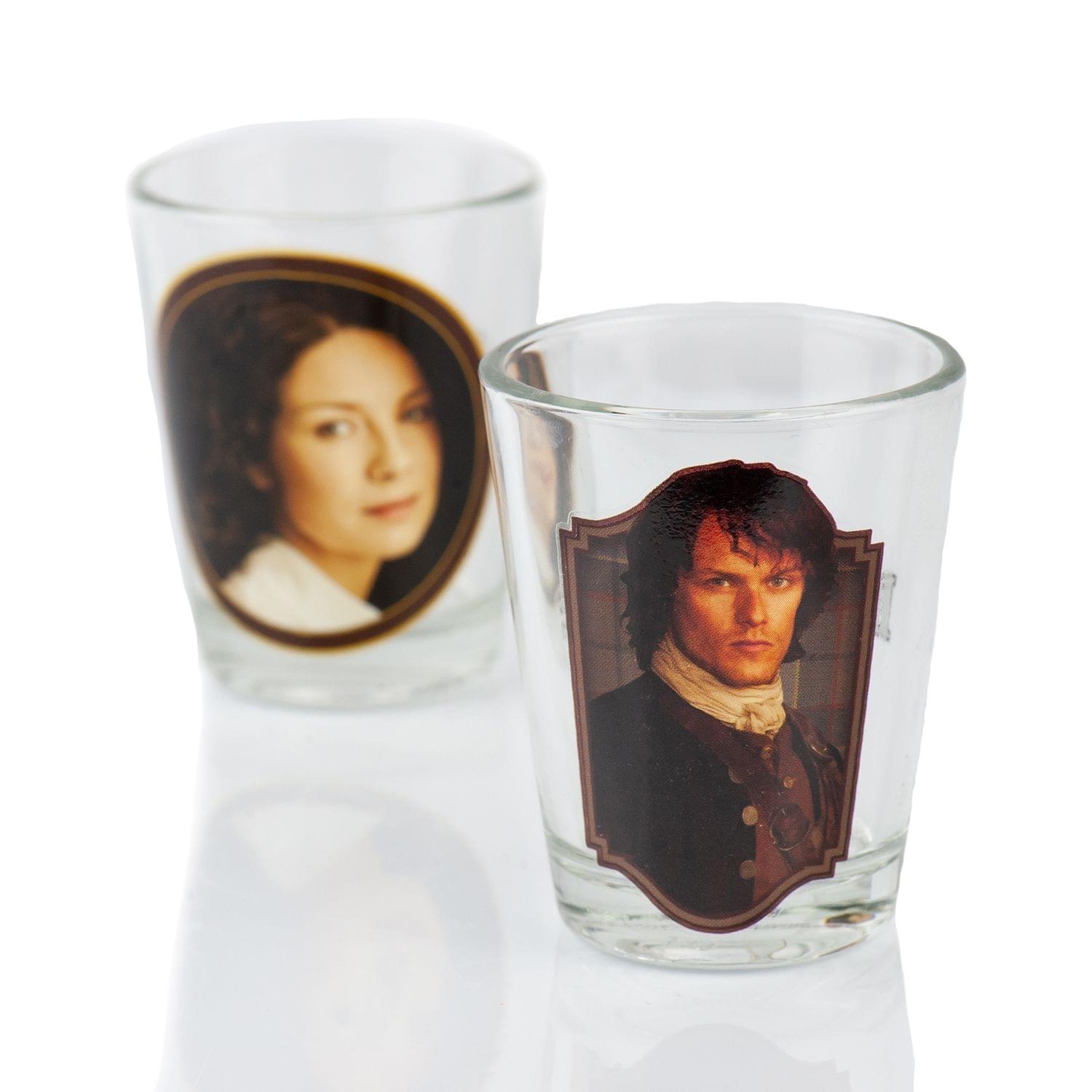 Alt View 10. Surreal Entertainment - Outlander Collectibles Jamie and Claire Fraser Shot Glasses | Collectors Edition - Clear.