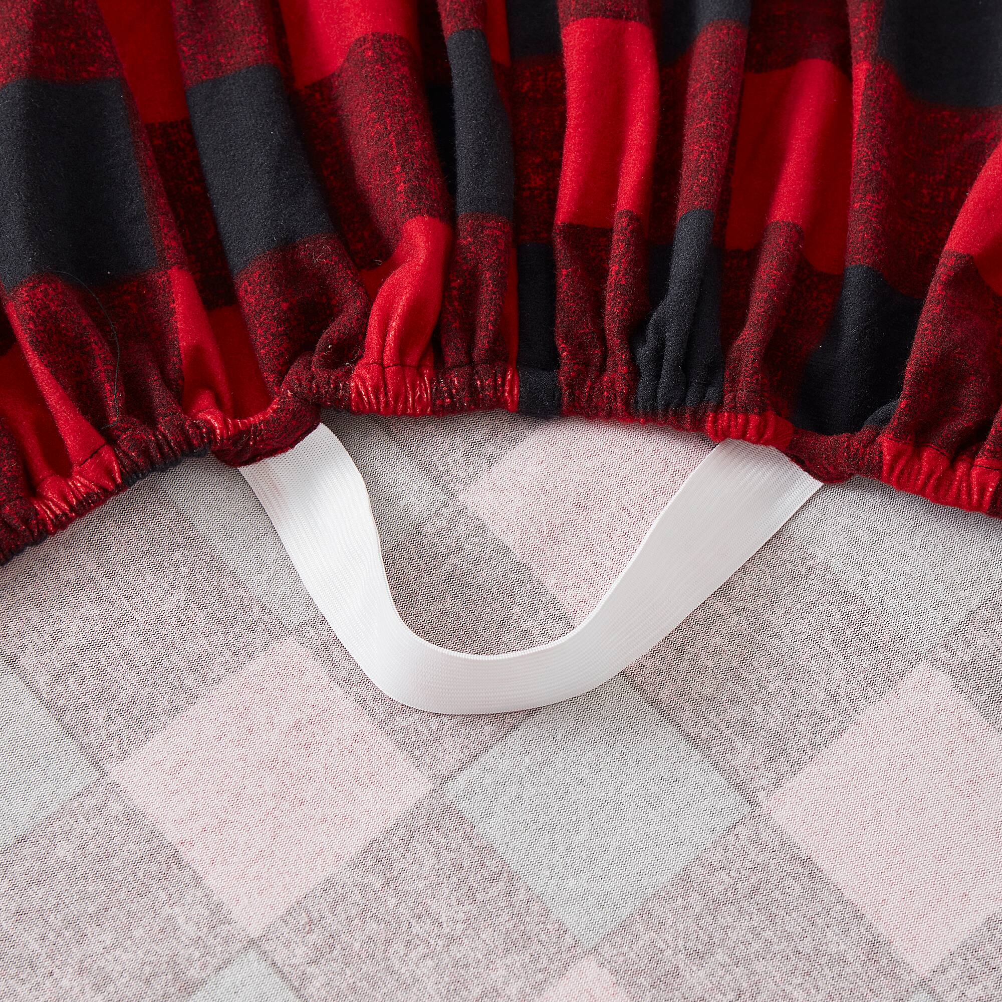 Left. Sweet Home Collection - Buffalo Plaid Printed Extra Deep Pocket Flannel Sheet Set - Full - Buffalo Check.