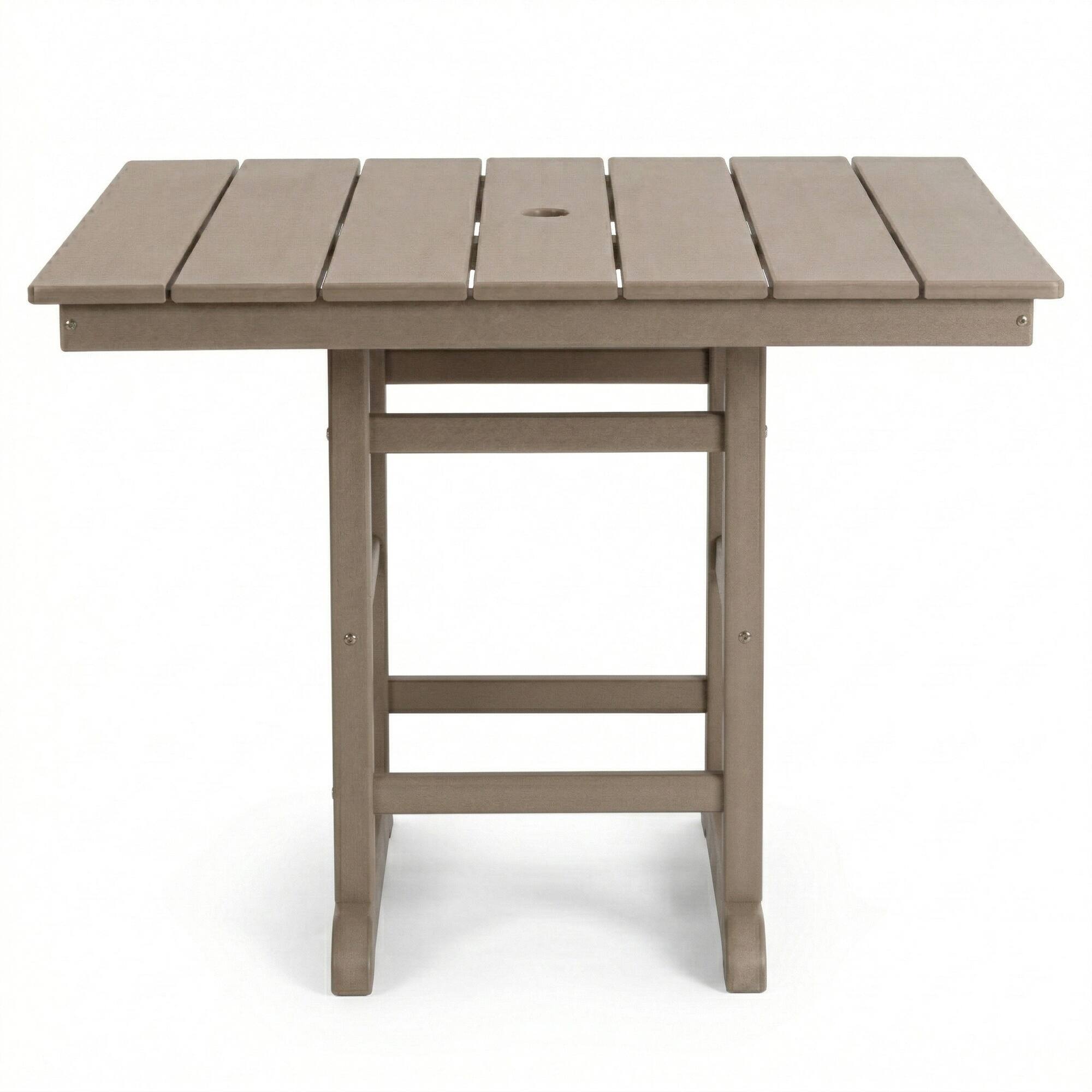 Alt View 2. Boyel Living - HDPE Folding Square Patio Dining Table 37.8-in L x 37.8-in W - Brown.