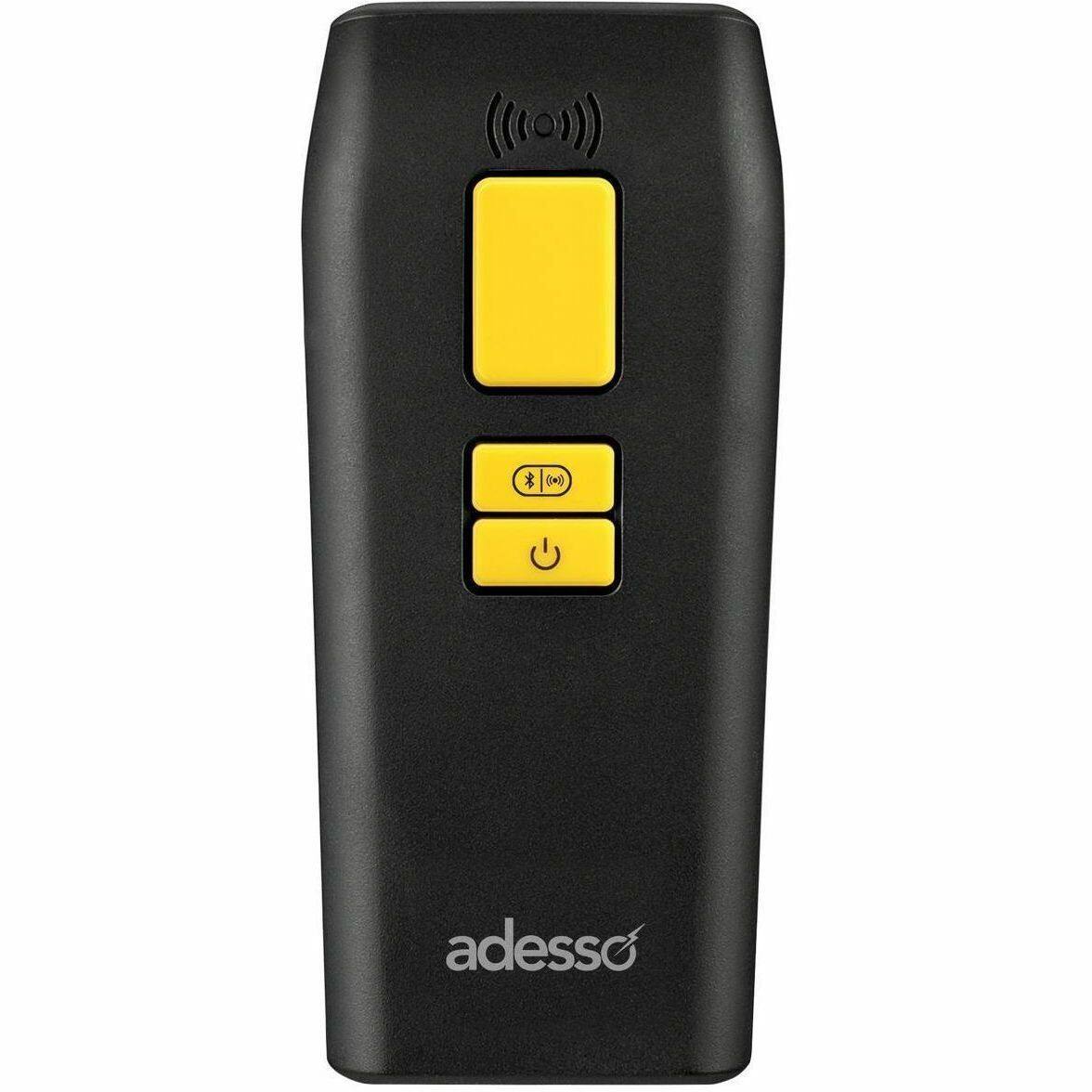 Alt View 5. Adesso - Adesso Bluetooth & 2.4Ghz Wireless Antimicrobial & Waterproof 2D Barcode Scanner - Cable/Wireless Connectivity - 300 - Black.