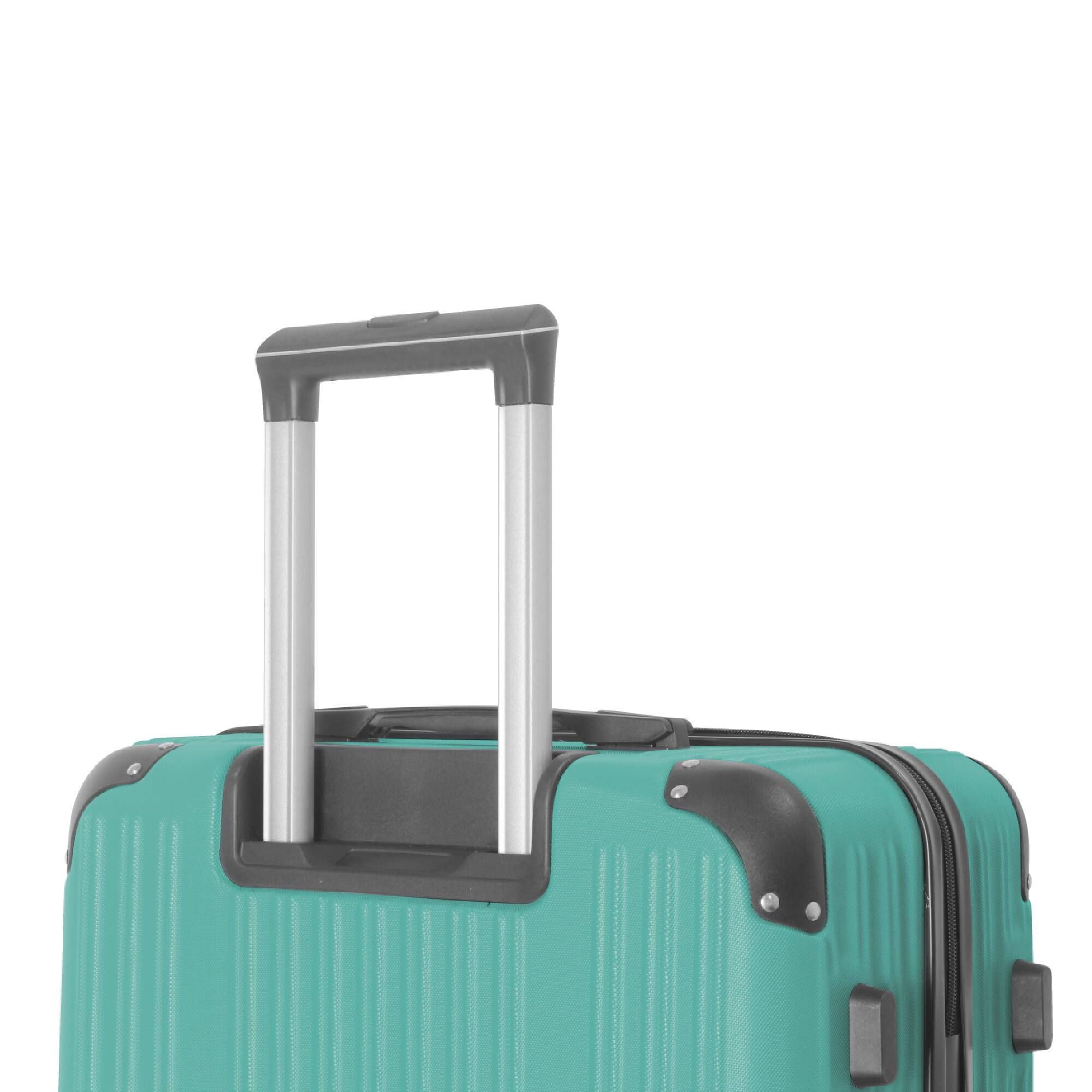 Alt View 4. Bestier - 3-Piece ABS Hardshell Luggage Set (20”/24”/26”) with Spinner Wheels, TSA Lock & Telescopic Handle - Aqua Green.