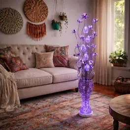 FC Design - 60"H Blue LED Blossom Decorative Floor Lamp for Home & Office