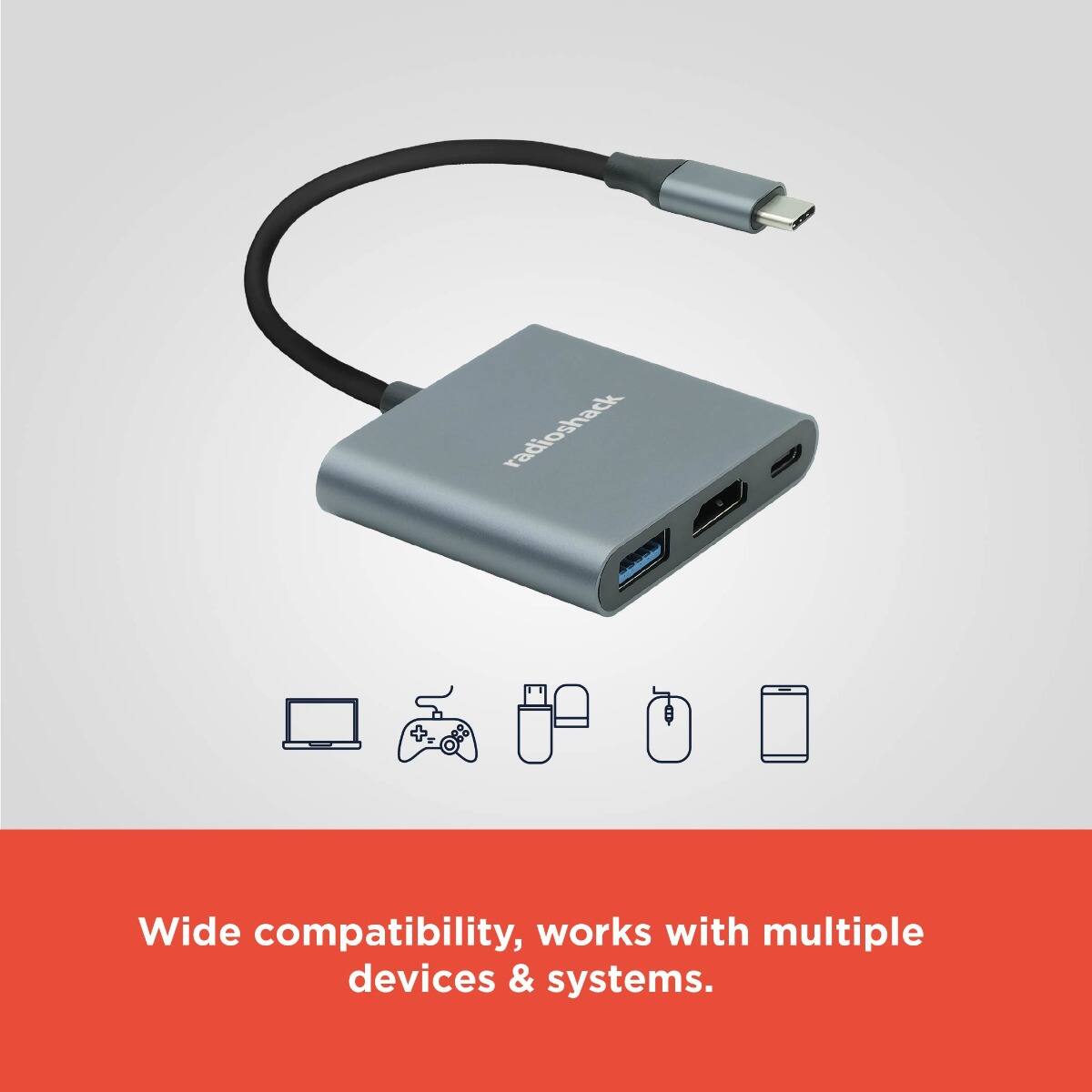 Wide compatibility, works with multiple devices & systems.
