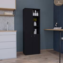 TuHome - Konik Multistorage Kitchen Pantry - Black