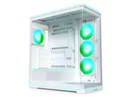 Montech - TG3 Curved ATX Case, White. 15° Glass, 4 ARGB Fans, Back-Connect, 430mm GPU, 180mm CPU, 360mm Rad, Type-C - White