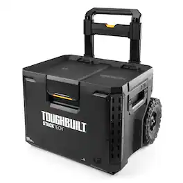 ToughBuilt - Portable 2-in-1 Rolling Tool Box, Wheels & Stackable Design - Black