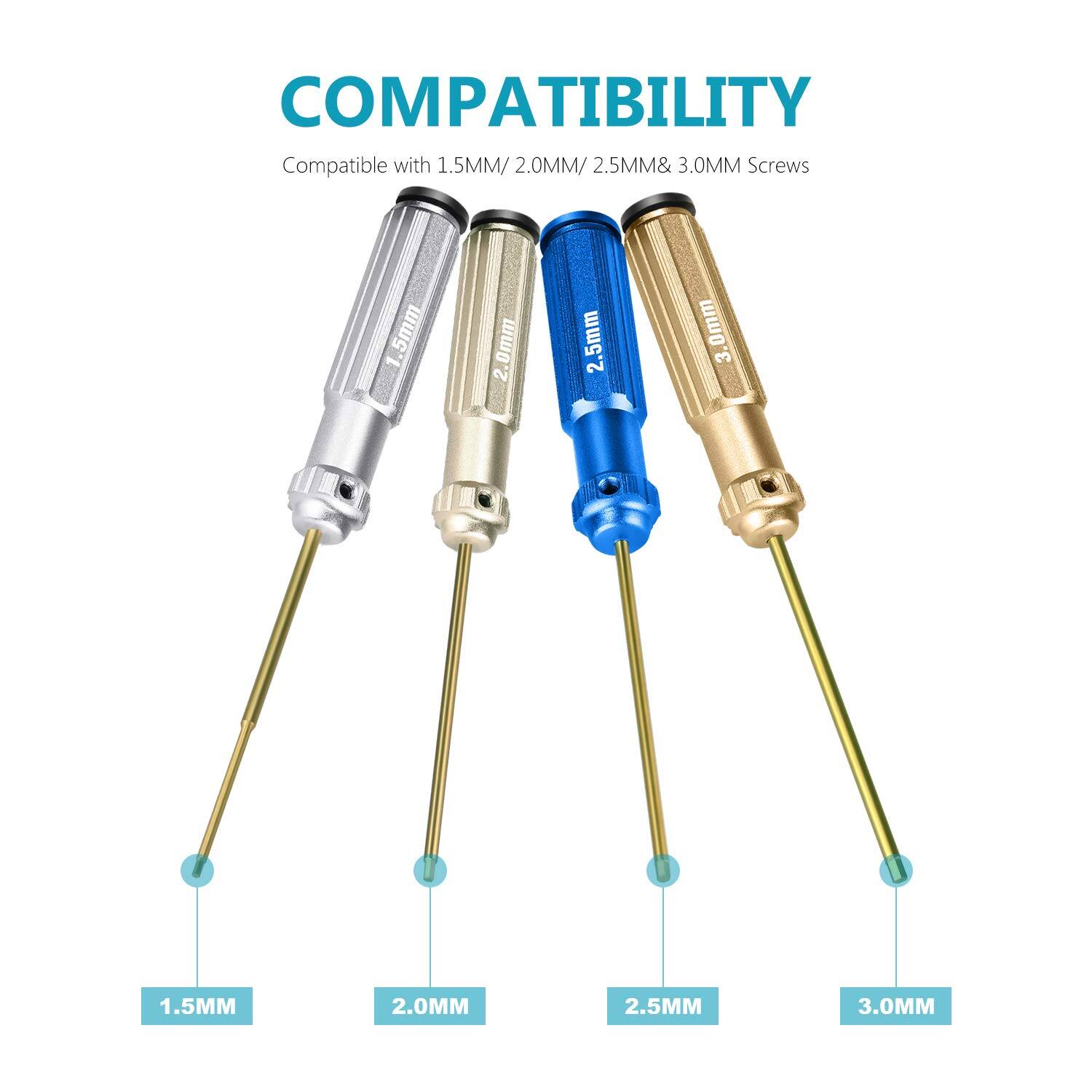 COMPATIBILITY  
Compatible with 1.5MM/ 2.0MM/ 2.5MM & 3.0MM Screws  
1.5MM  
2.0MM  
2.5MM  
3.0MM