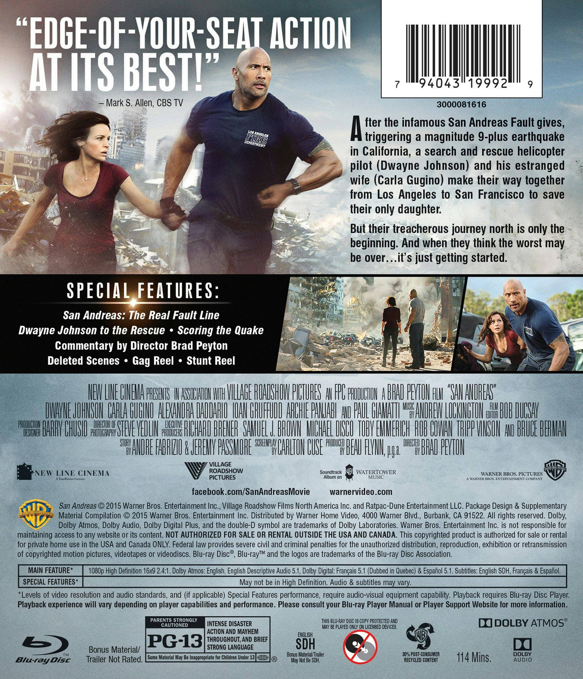 Back. San Andreas [Blu-ray].