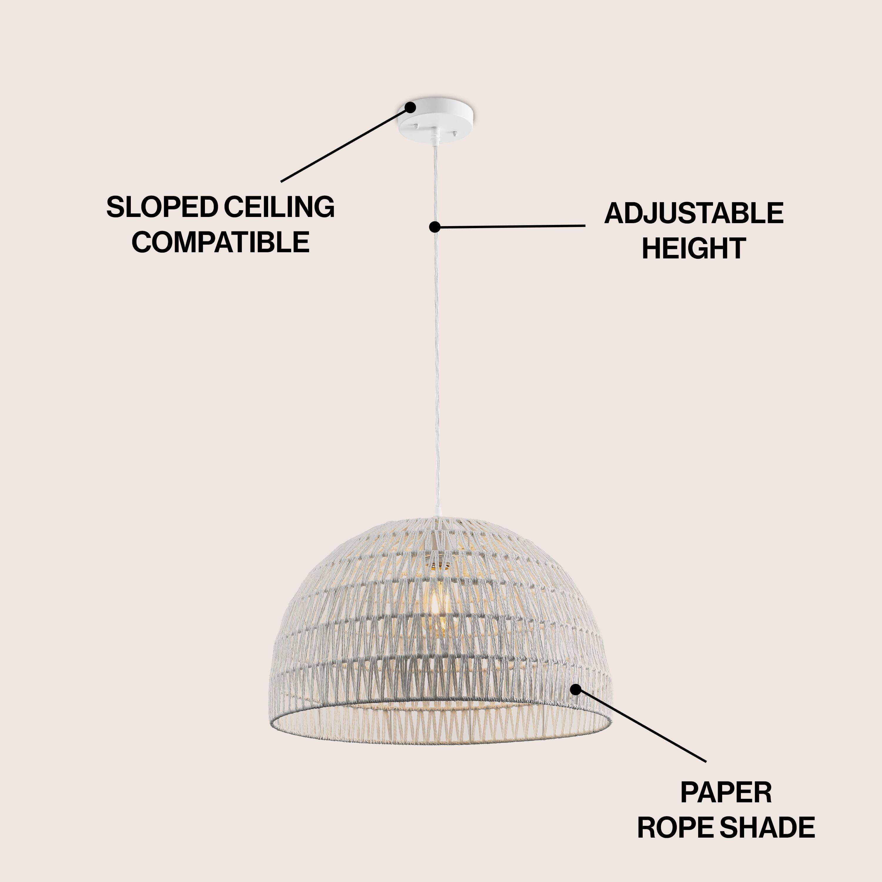 SLOPED CEILING COMPATIBLE  
ADJUSTABLE HEIGHT  
PAPER ROPE SHADE